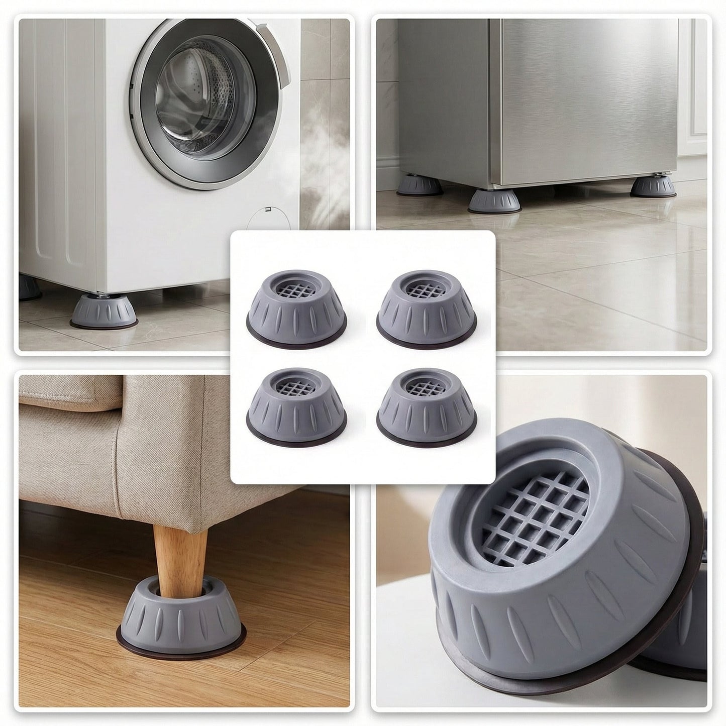 Universal  Anti-Vibration Pads – Enhanced  Stability  For Home Appliances [4 Pcs ]