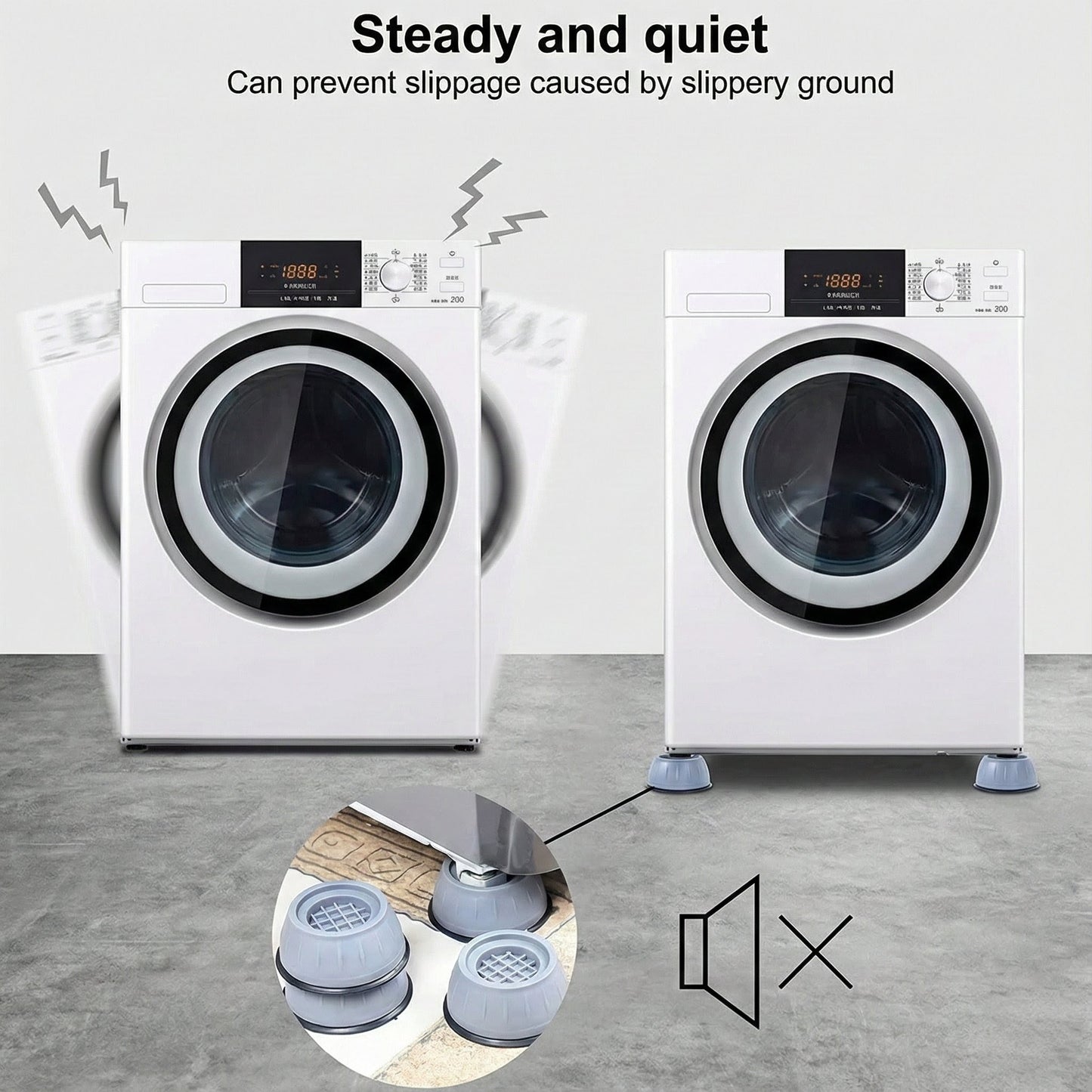 Universal  Anti-Vibration Pads – Enhanced  Stability  For Home Appliances [4 Pcs ]