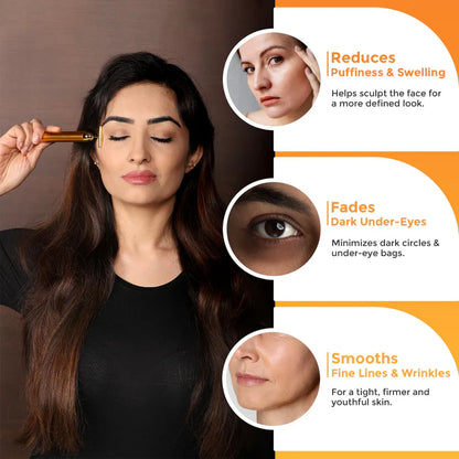 24K Gold Energy Beauty Bar Electric Facial Massage Roller