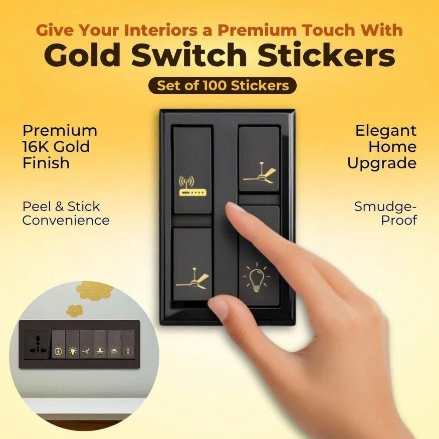 Premium Gold Switch Sticker [ 100 Stickers ]